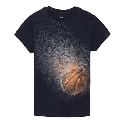 Boys' navy basketball print t-shirt